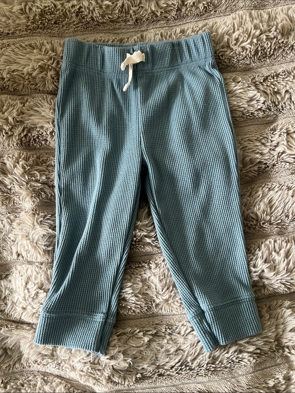 Carter's Light Blue Waffle Henley Bodysuit and Pants Set - Picture 4 of 5